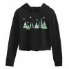 Licensed Character Juniors' Patterned Christmas Trees Cropped Hoodie -Licensed Character Shop unnamed file 8869