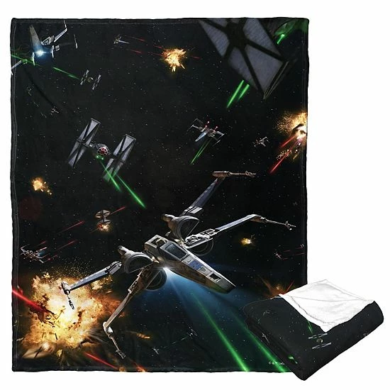 Licensed Character Disney's Star Wars Fighters Silk Touch Throw Blanket 3 Licensed Character Disney's Star Wars Fighters Silk Touch Throw Blanket