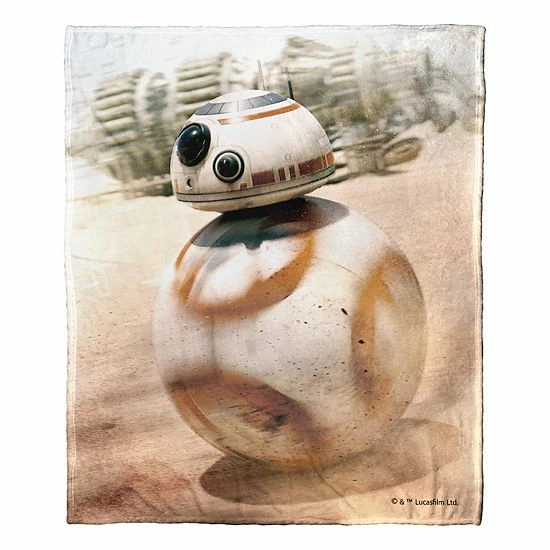 Licensed Character Disney's Star Wars BB-8 Droid Silk Touch Throw Blanket 5 Licensed Character Disney's Star Wars BB-8 Droid Silk Touch Throw Blanket - Image 3