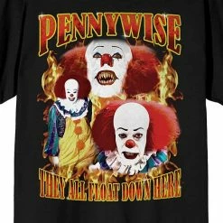 Licensed Character Men's 1990s IT Pennywise Flames Tee -Licensed Character Shop unnamed file 8983