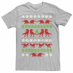 Licensed Character Men's Jurassic World Dino Ugly Holiday Sweater Tee Athletic Heather -Licensed Character Shop unnamed file 9019