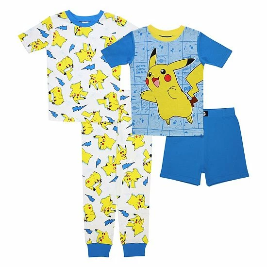 Licensed Character Boys 6-12 Pokemon "Poke Comix" Tops, Shorts & Pants Pajama Set 3 Licensed Character Boys 6-12 Pokemon "Poke Comix" Tops, Shorts & Pants Pajama Set