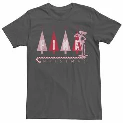 Licensed Character Men's Pink Panther Pink Christmas Portrait Graphic Tee Charcoal Heather -Licensed Character Shop unnamed file 9061