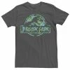 Licensed Character Men's Jurassic Park Tropical Tree Fill Fossil Logo Tee Navy
