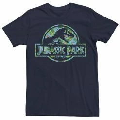 Licensed Character Men's Jurassic Park Tropical Tree Fill Fossil Logo Tee Navy -Licensed Character Shop unnamed file 9077
