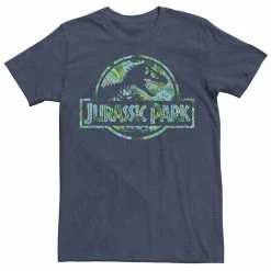 Licensed Character Men's Jurassic Park Tropical Tree Fill Fossil Logo Tee Navy -Licensed Character Shop unnamed file 9078