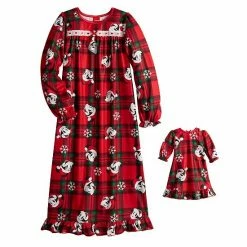 Licensed Character Disney's Mickey Mouse Girls 4-10 Jammies For Your Families® "Holiday Party Mickey" Nightgown Set