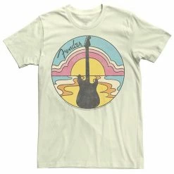 Licensed Character Men's Fender Groovy Sunset Logo Tee Natural