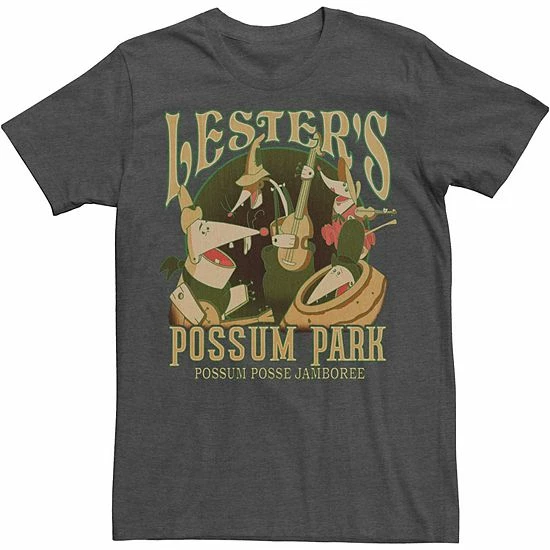 Licensed Character Men's Disney A Goofy Movie Lester's Possum Park Tee Charcoal Heather 3 Licensed Character Men's Disney A Goofy Movie Lester's Possum Park Tee Charcoal Heather
