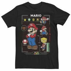 Licensed Character Men's Nintendo Super Mario Move List Tee Black -Licensed Character Shop unnamed file 9149