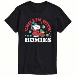 Licensed Character Men's Peanuts Chillin With My Homies Tee Black -Licensed Character Shop unnamed file 9183