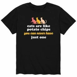 Licensed Character Men's Cats Are Like Potato Chip Tee Black