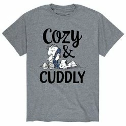 Licensed Character Men's Peanuts "Cozy & Cuddly" Tee Grey -Licensed Character Shop unnamed file 9385