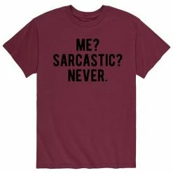 Licensed Character Men's Sarcastic Never Tee Red -Licensed Character Shop unnamed file 9387