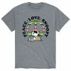 Licensed Character Men's Peanuts Peace Love Snoopy Tee Grey -Licensed Character Shop unnamed file 9470