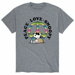 Licensed Character Men's Peanuts Peace Love Snoopy Tee Grey -Licensed Character Shop unnamed file 9471