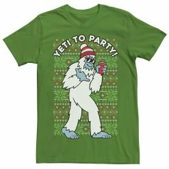 Licensed Character Men's Yeti To PartyKnit Style Portrait Graphic Tee