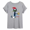 Licensed Character Juniors' Pete The Cat Santa Hat Oversized Graphic Tee -Licensed Character Shop unnamed file 9576