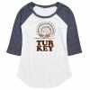 Licensed Character Juniors' Peanuts Woodstock "Turkey" Raglan Graphic Tee White Heather Navy