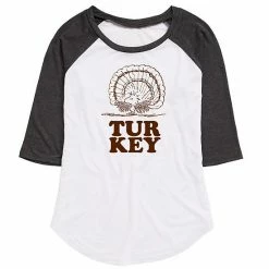 Licensed Character Juniors' Peanuts Woodstock "Turkey" Raglan Graphic Tee White Heather Navy -Licensed Character Shop unnamed file 9583