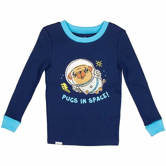 Licensed Character Boys 4-10 Free 2 Dream Space Pug Top & Bottoms Pajama Set 5 Licensed Character Boys 4-10 Free 2 Dream Space Pug Top & Bottoms Pajama Set - Image 3