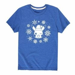 Licensed Character Boys 8-20 Pokemon Pikachu Snowflakes Tee Orange