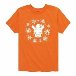 Licensed Character Boys 8-20 Pokemon Pikachu Snowflakes Tee Orange -Licensed Character Shop unnamed file 9606