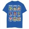 Licensed Character Boys 8-20 Super Mario Group Shot Most Likely To Grid Graphic Tee Royal