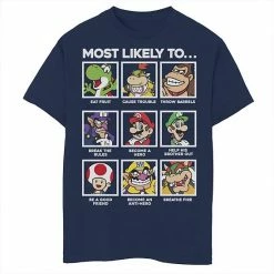 Licensed Character Boys 8-20 Super Mario Group Shot Most Likely To Grid Graphic Tee Royal -Licensed Character Shop unnamed file 9612