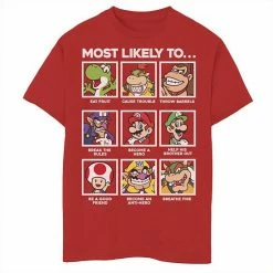 Licensed Character Boys 8-20 Super Mario Group Shot Most Likely To Grid Graphic Tee Royal -Licensed Character Shop unnamed file 9613