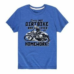 Licensed Character Boys 8-20 My Dirt Bike Homework Graphic Tee Blue