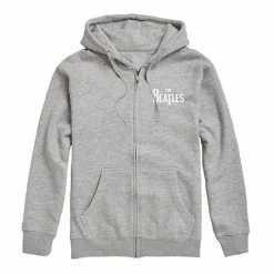 Licensed Character Men's The Beatles Zip Up Hoodie Gray -Licensed Character Shop unnamed file 965