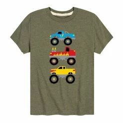 Licensed Character Boys 8-20 Stacked Monster Trucks Tee Green -Licensed Character Shop unnamed file 9664