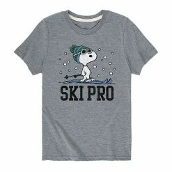 Licensed Character Boys 8-20 Peanuts Snoopy Ski Pro Tee Gray -Licensed Character Shop unnamed file 9693