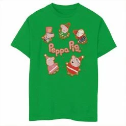 Licensed Character Boys 8-20 Peppa Pig Tv Up Holidays Family Gingerbread George Graphic Tee