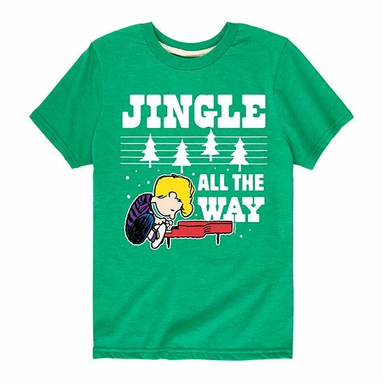 Licensed Character Boys 8-20 Peanuts Jingle All The Way Graphic Tee Gray 4 Licensed Character Boys 8-20 Peanuts Jingle All The Way Graphic Tee Gray - Image 2