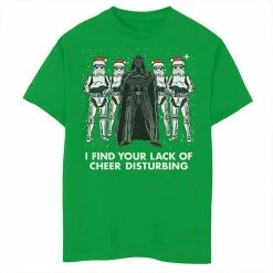 Licensed Character Boys 8-20 Star Wars Vader Trooper Lack Cheer Christmas Tee