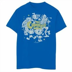 Licensed Character Boys 8-20 The Cuphead Show Distressed Cuphead Show Groupshot Tee