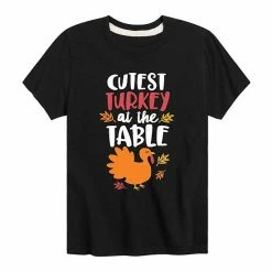 Licensed Character Boys 8-20 Cutest Turkey Graphic Tee Black