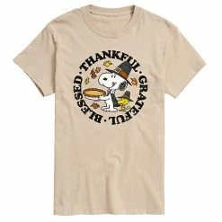 Licensed Character Men's Peanuts Thankful Grateful Blessed Tee Beige Khaki -Licensed Character Shop unnamed file 980