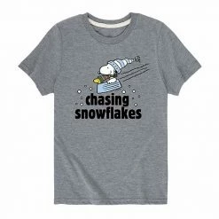 Licensed Character Boys 8-20 Peanuts Chasing Snowflakes Graphic Tee