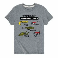 Licensed Character Boys 8-20 Types Of Lures Fishing Tee
