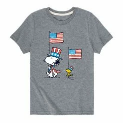 Licensed Character Boys 8-20 Peanuts Americana Flag March Graphic Tee