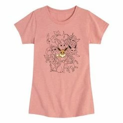 Licensed Character Girls 7-16 Pokemon Eevee Evolutions Graphic Tee Pink