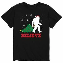 Licensed Character Men's Sasquatch Believe Christmas Tee Black -Licensed Character Shop unnamed file 984