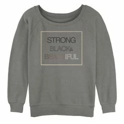 Licensed Character Juniors' "Strong Black & Beautiful" Text Slouchy Terry Sweatshirt Desert Pink 7 Licensed Character Juniors' "Strong Black & Beautiful" Text Slouchy Terry Sweatshirt Desert Pink -Licensed Character Shop unnamed file 9841