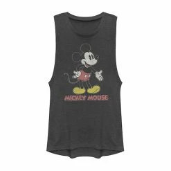 Licensed Character Disney's Mickey Mouse Distressed Portrait Logo Muscle Tank Top