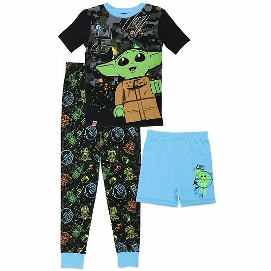 Licensed Character Boys 4-10 Lego Star Wars Grugu Blocks 3-Piece Pajama Set 3 Licensed Character Boys 4-10 Lego Star Wars Grugu Blocks 3-Piece Pajama Set