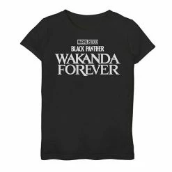 Licensed Character Girls 7-16 Marvel Wakanda Forever White Movie Logo Graphic Tee
