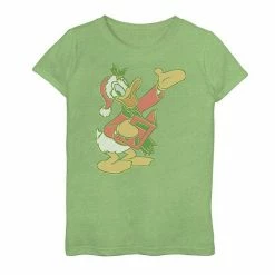 Licensed Character Girls 7-16 Disney Donald Duck Caroling Portrait Tee